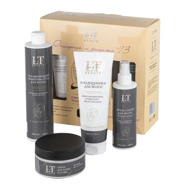Набор косметики ''Очищение и защита''(шампунь,кондиционер,крем спрей,скраб для кожи головы)
