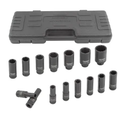 Набор головок ударных глубоких 15пр.,1/2''6гр.(10,12-17,19,21,22,24,27,30,32мм,36мм-12гр), в пластиковом кейсе