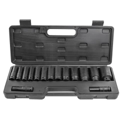Набор головок ударных глубоких 15пр.,1/2''6гр.(10,12-17,19,21,22,24,27,30,32мм,36мм-12гр), в пластиковом кейсе