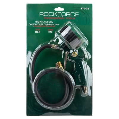 Пистолет для подкачки шин с аналоговым манометром и шлангом 1м (0-16bar),в блистере