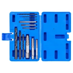 Экстракторы для извлечения заломанных болтов/гаек в комплекте со сверлами, набор 12пр.