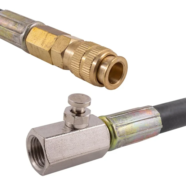 Шланг резиновый армированный с быстросъемным соединением и клапаном сброса для тестера компрессии двигателя, L-500мм