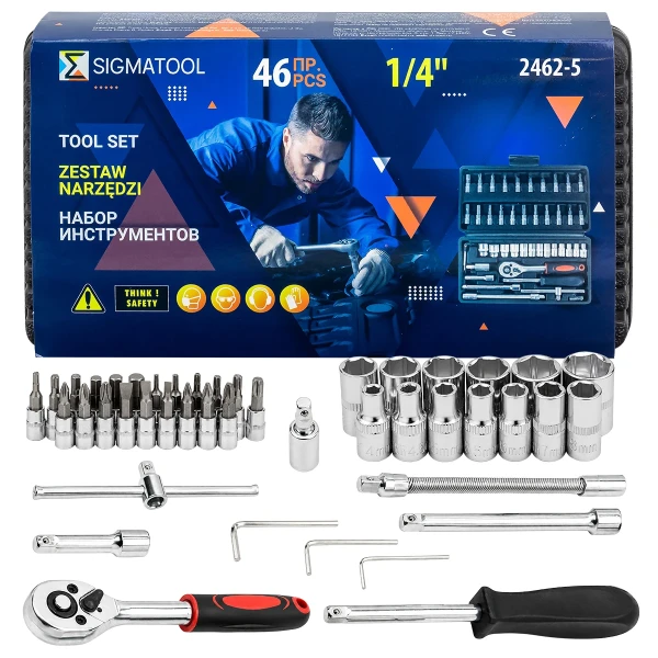 Набор инструментов 46пр. 1/4''(6гр.)