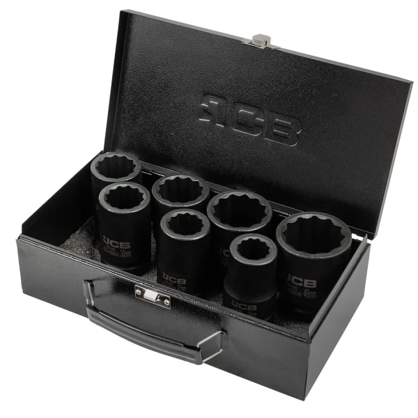 Набор головок ударных глубоких 1''7пр. (12гр.) (24,27,30,32,36,41,46мм)