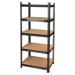Стеллаж металлический для хранения (5 полок, дерево ДСП 6мм, толщина металла 1мм, max нагрузка 75кг, размеры в собр. виде 1500х700х300мм)