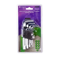 Набор ключей 6-гранных Г-образных, 9пр.(1.5,2,2.5,3,4,5,6,8,10мм),в блистере