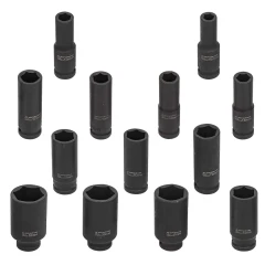 Набор головок ударных глубоких13пр.,1/2''(10, 12-15, 17, 19, 21, 22, 24, 27, 30, 32мм), на пластиковом держателе