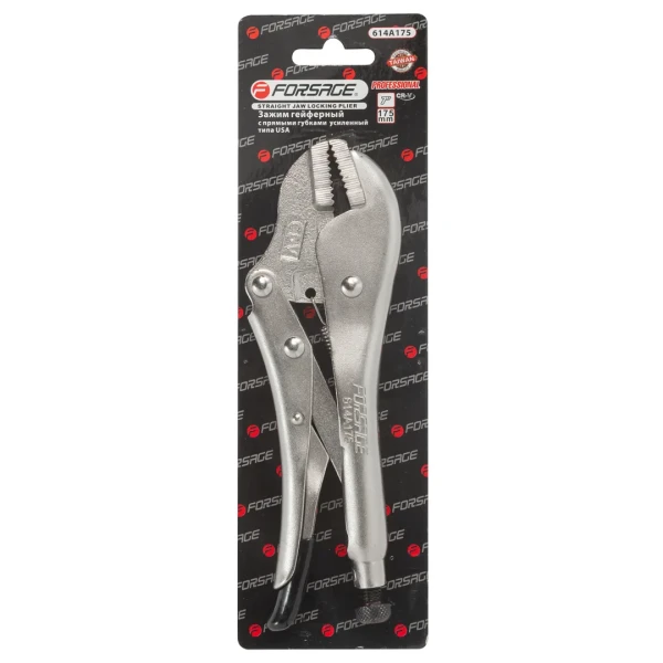 Зажим гейферный с ''плоскими губками''тип USA 7''-175мм, в блистере