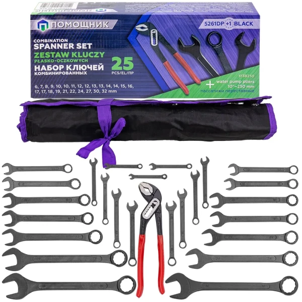 Набор ключей комбинированных и рожковых 25пр.