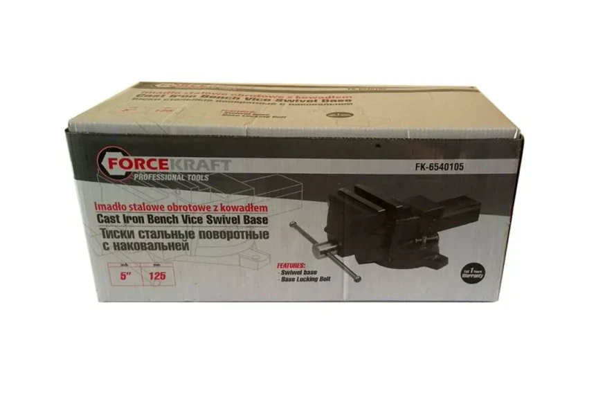 Тиски стальные поворотные с наковальней 5''-125мм