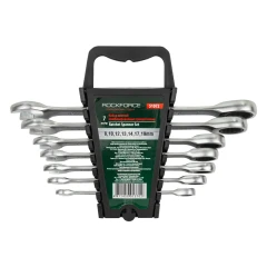 Набор ключей комбинированных трещоточных 7пр. (8,10,12-14,17,19мм) в пласт. держателе