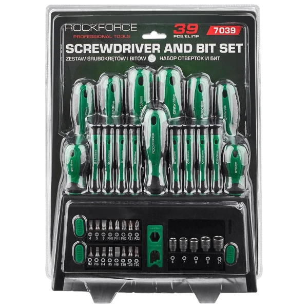 Отвертки в комплекте с битами, набор 39пр.