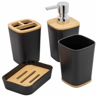 Набор для ванной комнаты 4пр. (мыльница, дозатор для мыла, подставка для зубных щеток, подставка для косметических аксессуаров)