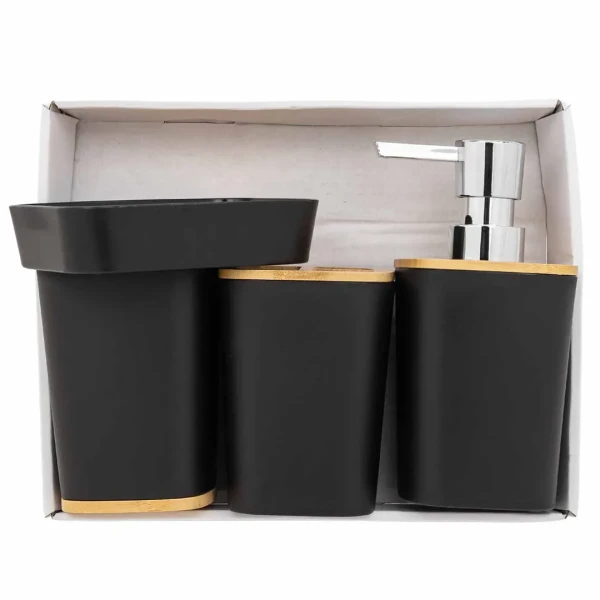 Набор для ванной комнаты 4пр. (мыльница, дозатор для мыла, подставка для зубных щеток, подставка для косметических аксессуаров)