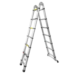 Лестница-стремянка телескопическая алюм. бытовая 2.2+2.2м (7+7 ступ.)