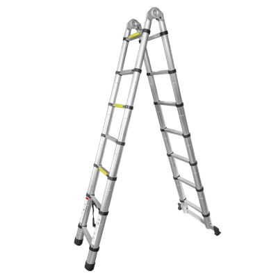 Лестница-стремянка телескопическая алюм. бытовая 2.2+2.2м (7+7 ступ.)