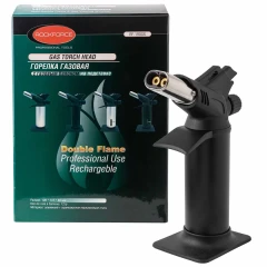 Горелка газовая с пьезорозжигом и двойным соплом, на подставке