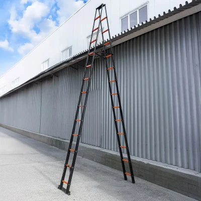 Стремянка телескопическая алюм. бытовая 5.4м (14+14 ступ.)