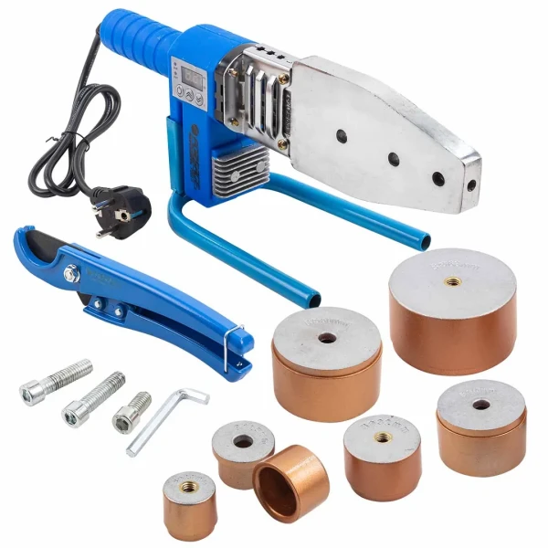 Аппарат для сварки полимерных труб (1000W, 6 насадок: 20, 25, 32, 40, 50, 63мм)