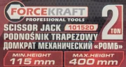 Домкрат механический ''ромб''2т (h min 115мм, h max 400мм, L-420мм) в водоотталкивающем чехле