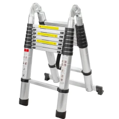 Лестница-стремянка телескопическая алюм. бытовая 2.5+2.5м (8+8 ступ.)