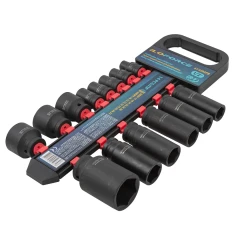 Набор головок ударных комбинированный 14пр.,1/2''(короткие:10,12-15,27,30,32мм,глубокие:17,19,21,22,24,36мм),на пластиковом держателе