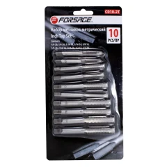 Набор метчиков дюймовых 10пр.(1/4-20,1/4-18,5/16-18,5/16-24,3/8-16,3/8-24,7/16-14,7/16-20,1/2-13,1/2-20), блистере