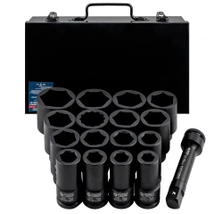Набор головок ударных глубоких 3/4''16пр.(6гр.)(17,19,21,22,24,27,30,32,34,35,36,36-12гр,38,41,46,50мм)