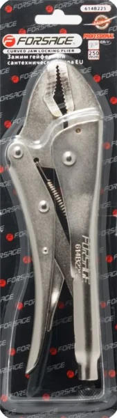 Зажим гейферный с нижней V-образной ''губкой''10''-250мм, в блистере