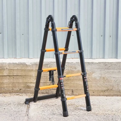 Лестница-стремянка телескопическая алюм. бытовая 1.3+1.3м (4+4 ступ.)