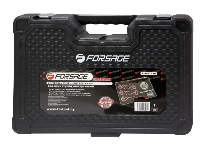 Съемник ступицы сборный с механическим винтоми 9пр,(5 сменных лап), в кейсе