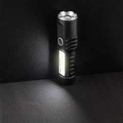 Фонарь ручной аккумуляторный с регулировкой фокуса луча (4 режима работы, аккум. 400мАч, свет.поток 100Лм, время раб. 2-3ч, время зар. 1-2ч, IPX5)