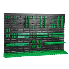 Настенный пластиковый стеллаж-стенд для инструментов 78х115,2см (полки для ключей и инструментов 4шт, крючки 24шт, держатели для ключей 6шт)