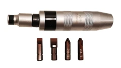 Отвертка ударная с набором бит и адаптером,6пр.1/2''(F)х5/16''(F) (PH2,3х35мм, SL9,11х35мм),в метал. кейсе