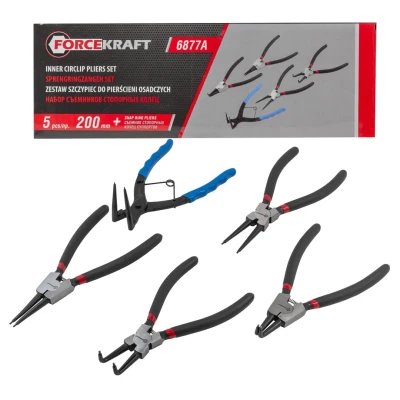 Набор съемников стопорных колец, 5пр. (L-200мм+съемник стопорных колец суппортов), на полотне