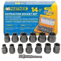 Головки-экстракторы для поврежденных болтов/гаек, набор 14пр.