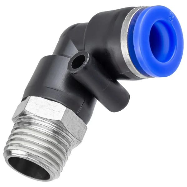 Фитинг угловой для пластиковых трубок 8мм с наружной резьбой 1/4''