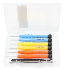 Набор ювелирных отверток 8пр, для точных работ (PH1.5,2.0Y2.5TS1.2 T4,T5.5 ) в пластиковом футляре.