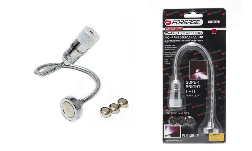 Фонарик светодиодный на гибкой магнитной подставке 1LED, в блистере