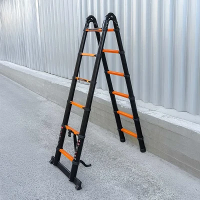 Лестница-стремянка телескопическая алюм. бытовая 1.9+1.9м (6+6 ступ.)