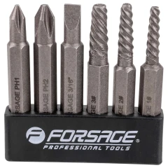 Отвертка ударная с набором бит и экстракторами резьбы 7пр.