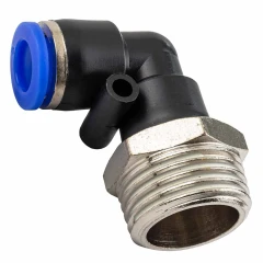 Фитинг угловой для пластиковых трубок 8мм с наружной резьбой 1/2''