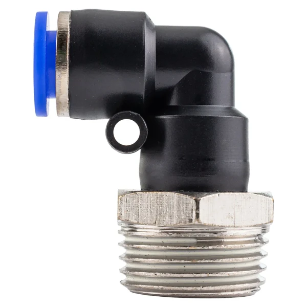 Фитинг угловой для пластиковых трубок 8мм с наружной резьбой 1/2''