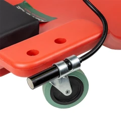 Лежак пластиковый подкатной на 6-ти колесах с паралоновым подголовником и фонарем на гибком удлинителе(490х1050мм, max нагрузка-135кг)