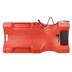 Лежак пластиковый подкатной на 6-ти колесах с паралоновым подголовником и фонарем на гибком удлинителе(490х1050мм, max нагрузка-135кг)