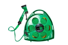 Шланг садовый ПВХ на катушке с упорами в комплекте с пистолетом-распылителем (15м, 4 режима распыления)