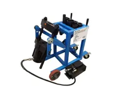 Съемник гидравлический выпрессовщик шкворней с тележкой .грузовых авто 75т с пневмо насосом и комплектом надставок