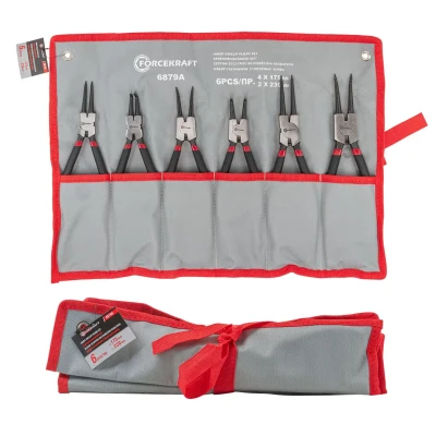 Набор съемников стопорных колец 6пр.(4-175мм,2*230мм) на полотне