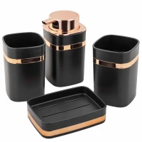 Набор для ванной комнаты 4пр. (мыльница, дозатор для мыла, подставка для зубных щеток, подставка для косметических аксессуаров)