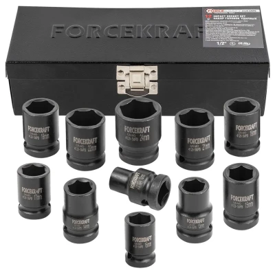 Набор головок ударных, 12пр., 1/2''6гр.(10,12,13,14,15,16,17,18,19,21,22,24мм),в метал. кейсе